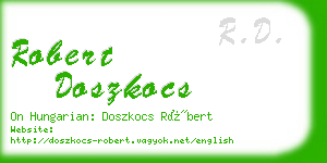robert doszkocs business card
